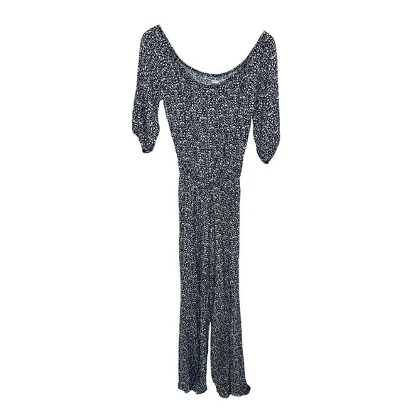 FAITHFUL THE BRAND Women's Size Small Urban Jumpsuit Flare Leg Winter Tales Navy - Picture 2 of 16